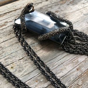 Alexis Bittar Gunmetal Sapphire Snake Pendant